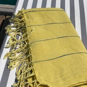 Simpuna Mustard Cotton Peshtemal (Beach Towel) with Stripes